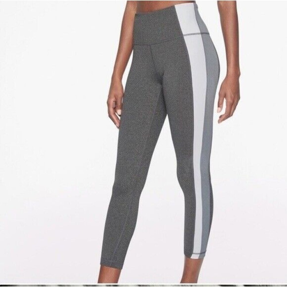 ATHLETA Salutation Colorblock Asymmetrical Powervita 7/8 Yoga Leggings 225957 MT